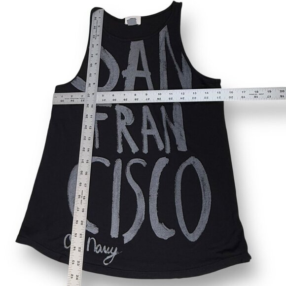 San Francisco Tank Sz S Black Graphic High Neck Sleeveless Swing Top Old Navy - Picture 5 of 8